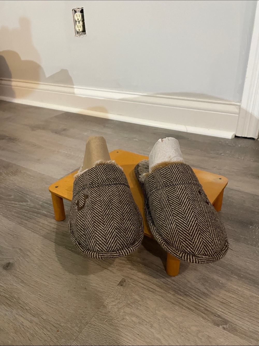 True Religion Brown Herringbone Slip-On Loafers